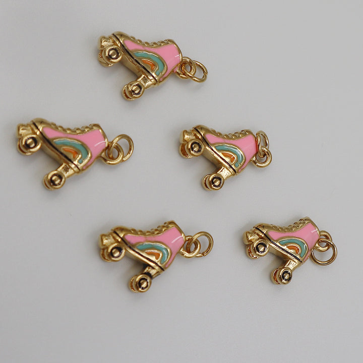 RollerFit - Roller Skate Pendant Charm - Gold