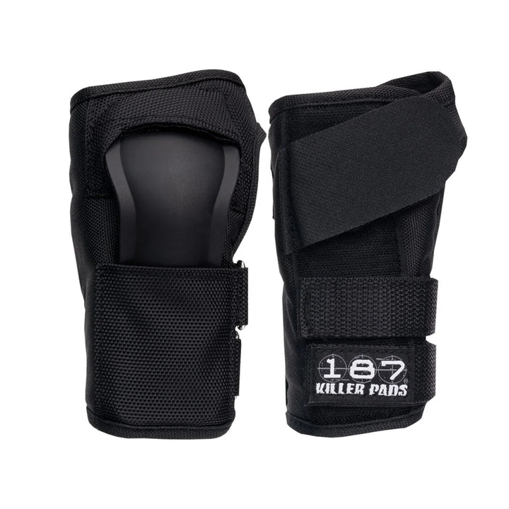 187 Killer Pads Pro wrist guards in front and back view