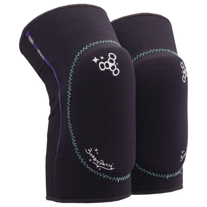Triple 8 Barbie Patin soft elbow pads on the black side of reversible design