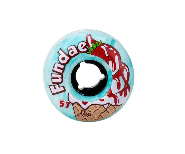 Moxi Roller Skates Fundae wheels in Creme-de-Menthe Teal.