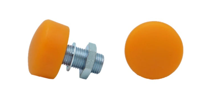 Moxi Roller Skates Rainbow Rider Toe Stops in orange.