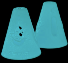 Powerslide slalom cones in glow in the dark material.