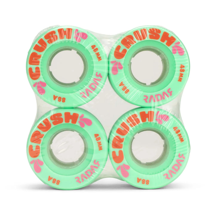 Radar Crush wheels in Seafoam green.