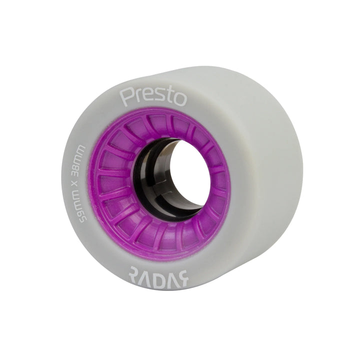 Radar Presto wheels in purple.
