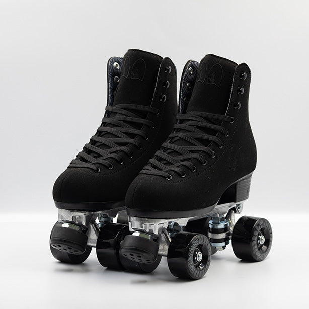 Chuffed Skates Wanderer roller skates in Vegan Black.