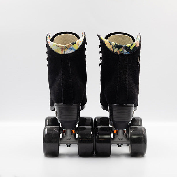 Back view Moxi Roller Skates Lolly roller skates in Black.