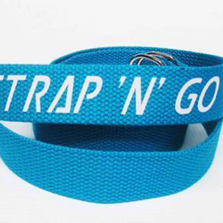 Strap N Go roller skate leash in turquoise.