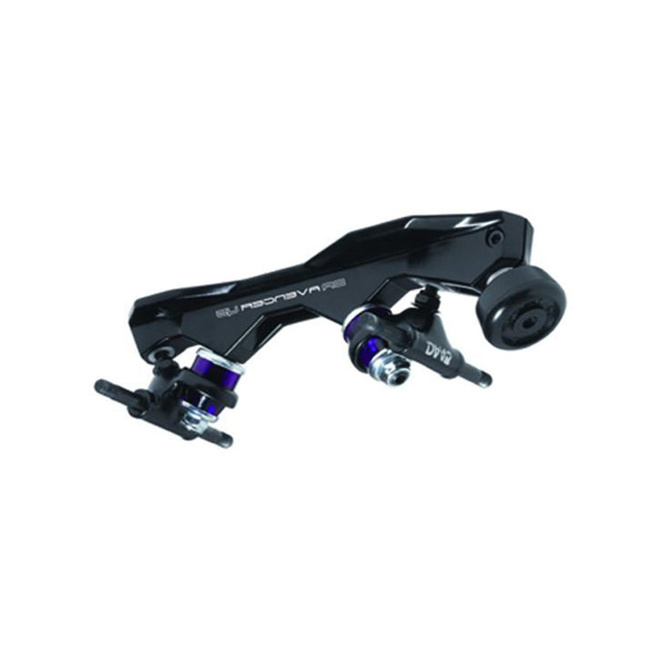 Sure-Grip Avenger Aluminium roller skate plate with an all black finish.