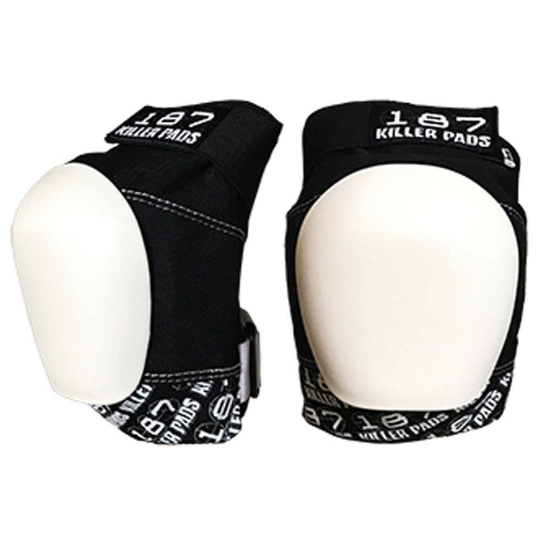 187 Killer Pads Pro Knee Pads in Black with White Cap and white writing.