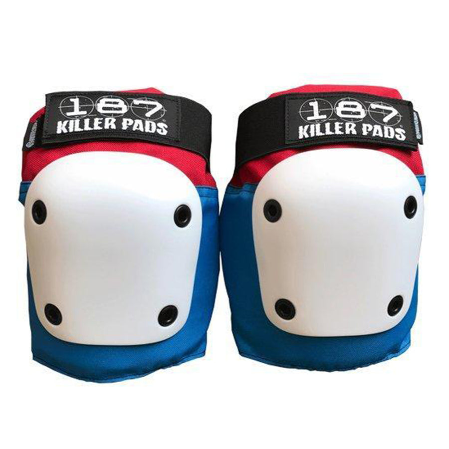 187 Killer Pads Fly Knee Pads in Red, White and Blue.
