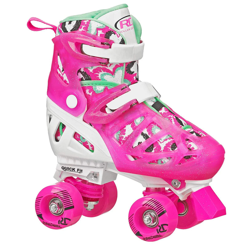 RDS Trac Star roller skate in pink and green.