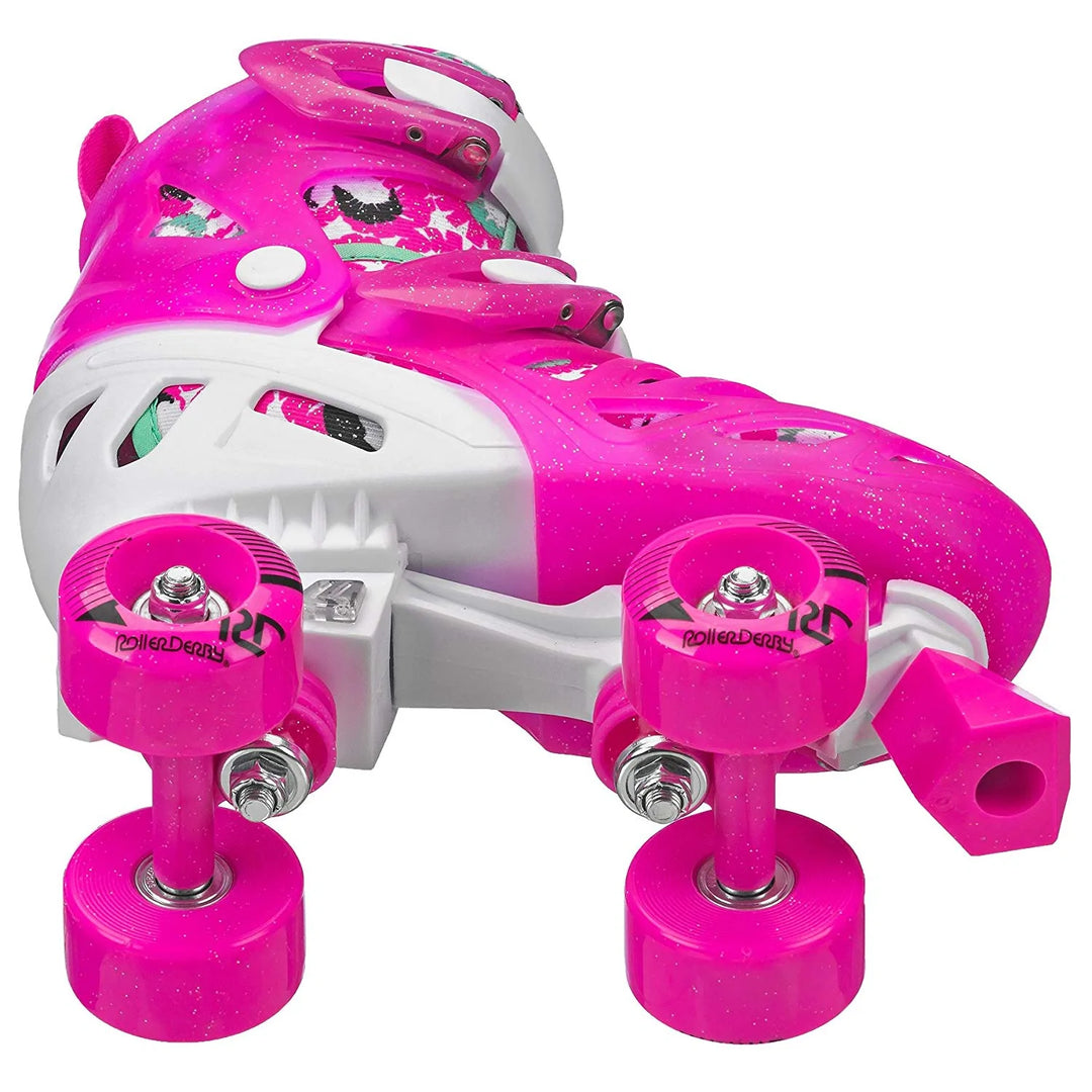 RDS Trac Star roller skate in pink and green.