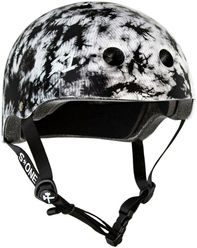 S-One Lifer Helmet in black and white tie dye print.