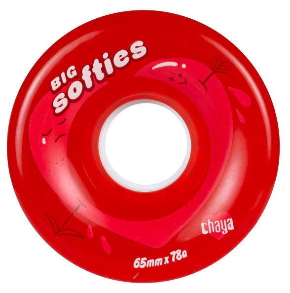 Chaya Big Softie wheel in Red with red heart graphic