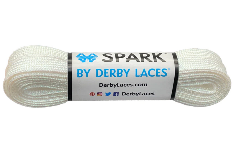 Derby Laces Spark roller skate laces in White.
