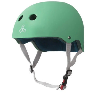 A mint coloured helmet by triple 8.