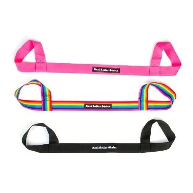 Moxi Roller Skates skate leash in pink, rainbow and black.