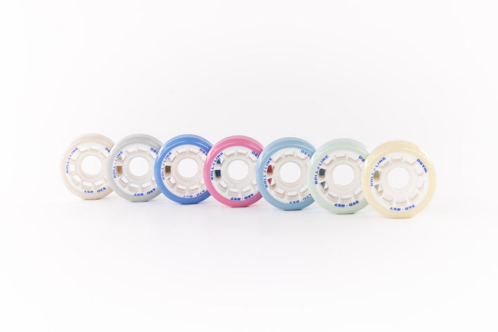 Roll-Line Devil wheels in 7 hardnesses/colours.