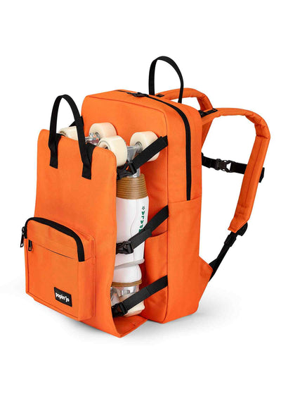 Popin'jo Big'jo Skate Bag backpack in orange with white roller skates