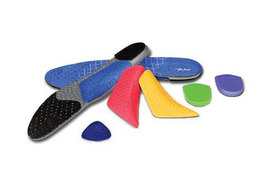 Riedell R-Fit Footbed kit with insoles, arch supports, heel wedges and lifts.