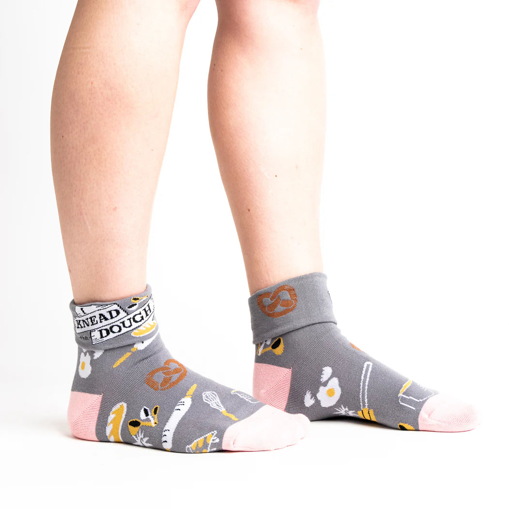 Sock It To Me - Turn Cuff Crew Socks - I Knead The Dough – RollerFit
