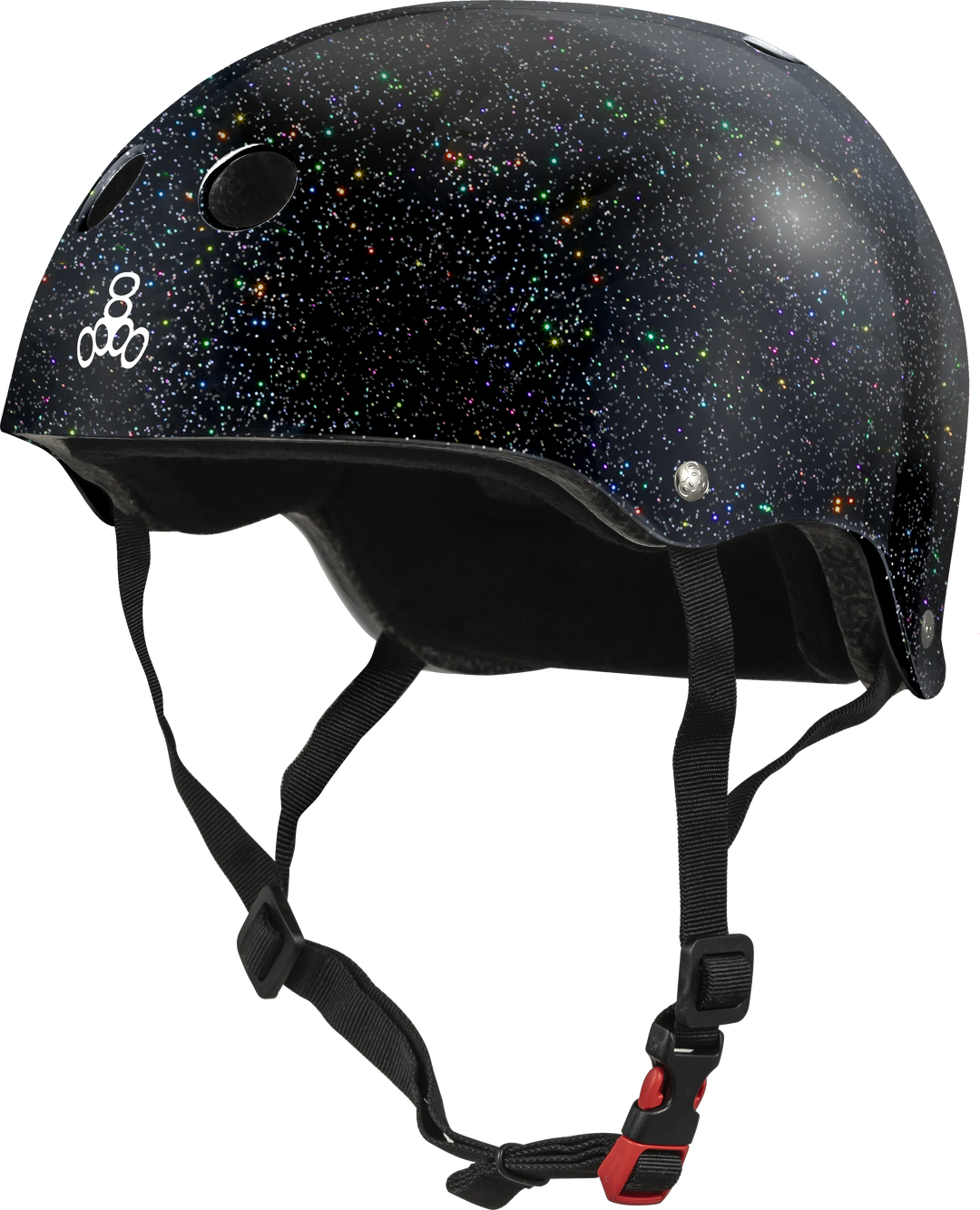 A black glitter helmet by Triple 8.