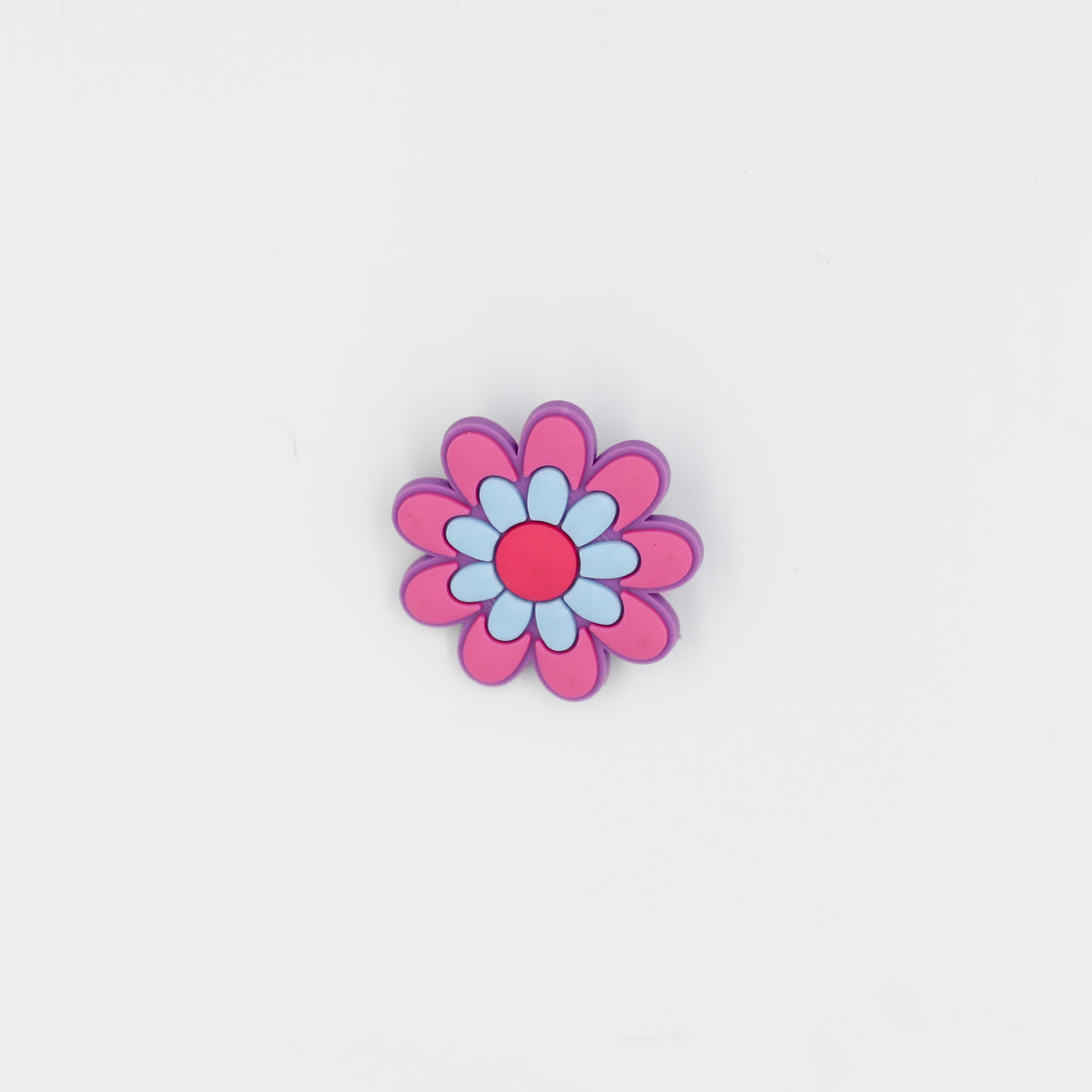 Croc charms designed for roller skaters. This design is the RollerFit flower..