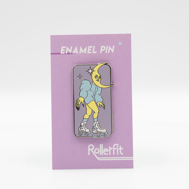 The popular RollerFit enamel pin featuring a celestial creature on roller skates.