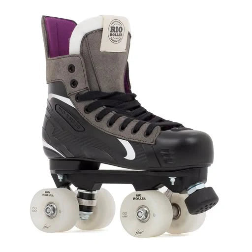 Rio Roller Flow Hockey skate with black and grey design on a white background