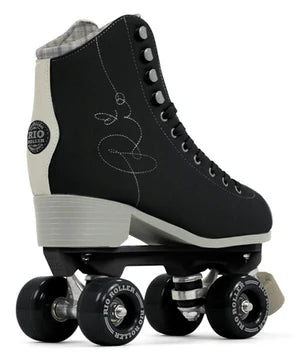 Black Rio Roller Signature roller skate with grey accents on a white background