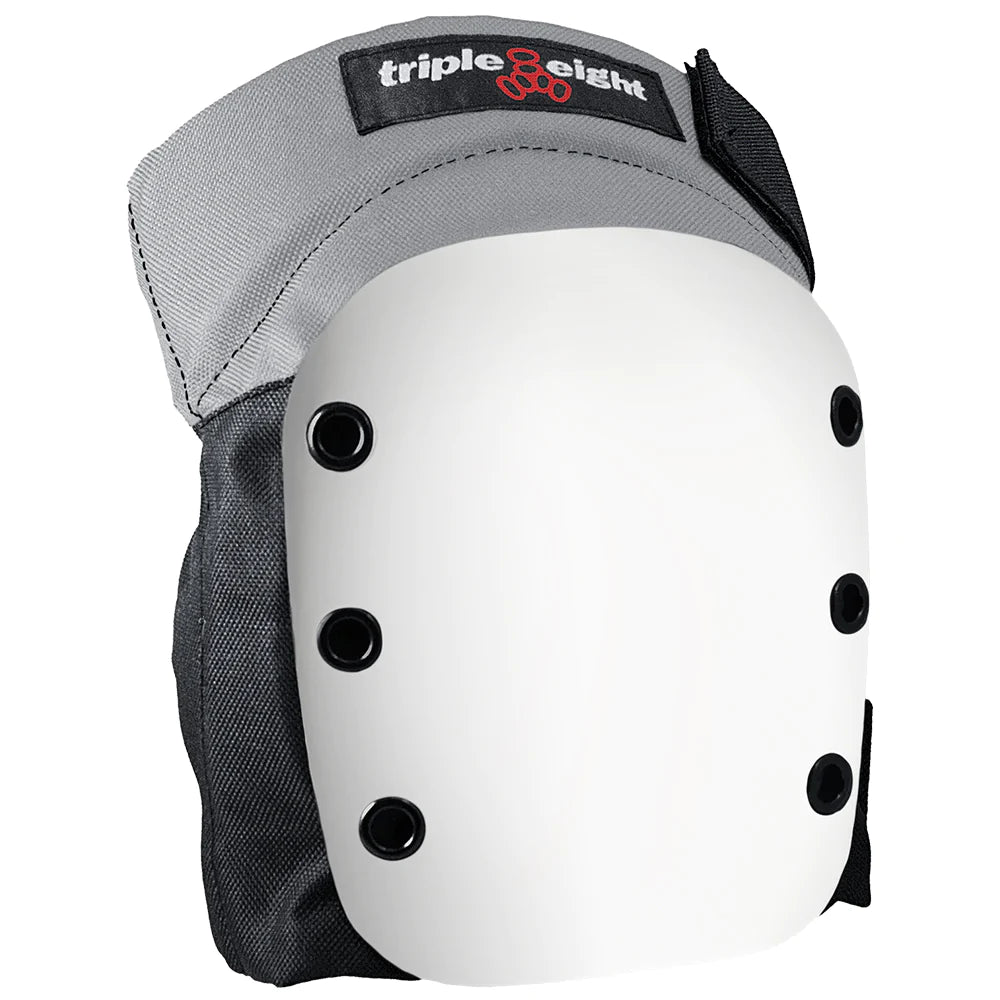 Grey Triple 8 Street knee pad with white cap