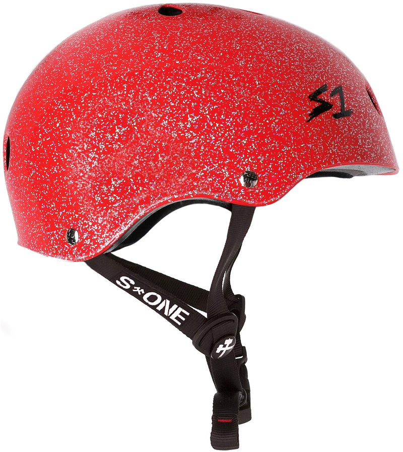 S-One Lifer Helmet in bright red with glitter and gloss finish