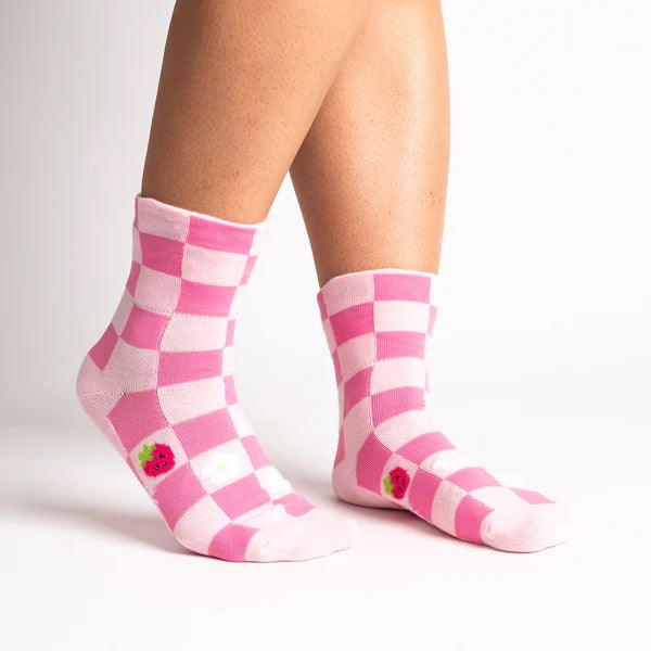 Sock It To Me - Turn Cuff Crew Socks - Berry Cute