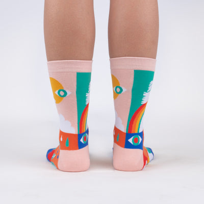 Sock It To Me - Womens Crew Socks - Peace And Love