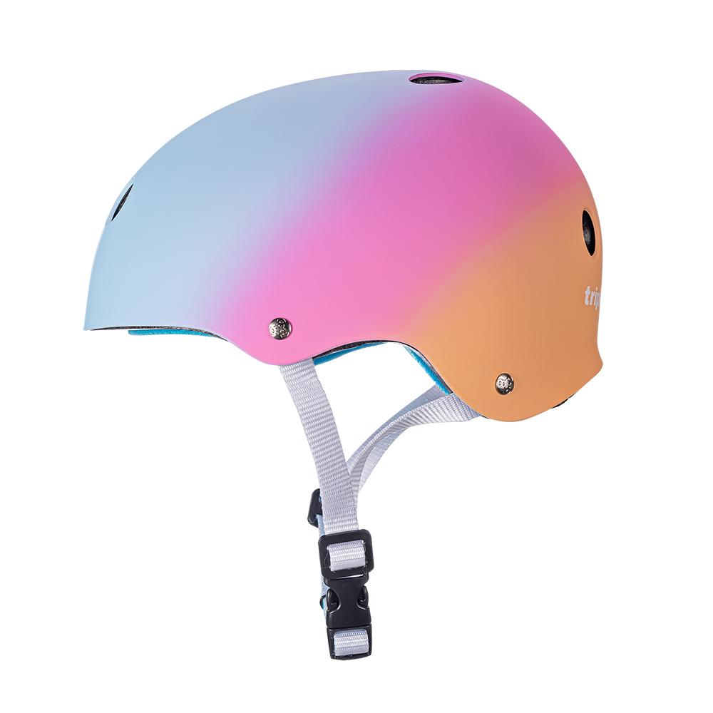 Triple 8 helmet with sunset colour.