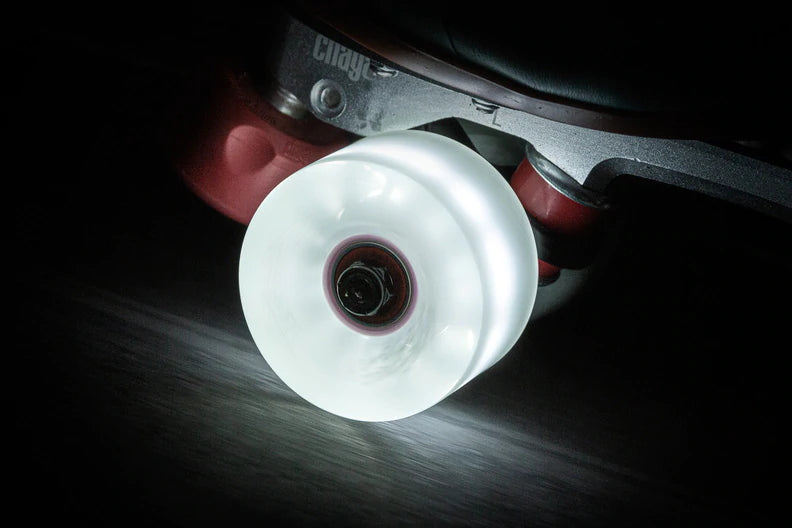Chaya Neons Light Up Wheels in White lit up.