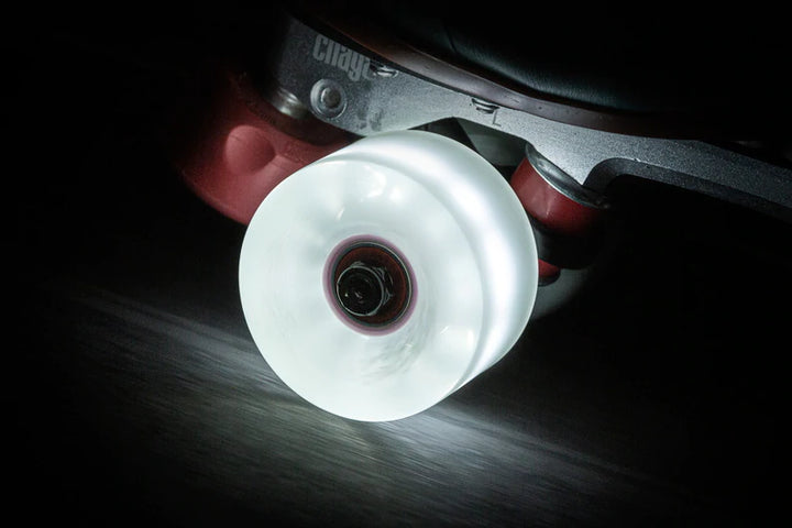 Chaya Neons Light Up Wheels in White lit up.