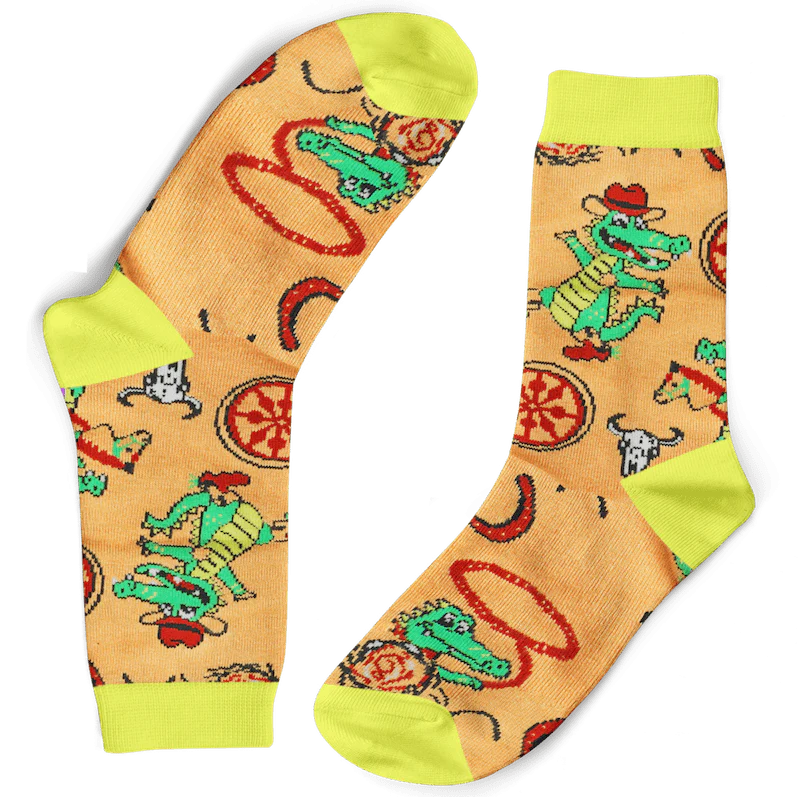 Funky Socks Co in Cowboy Crocodiles print.