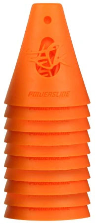 Stack of Powerslide slalom cones in orange.