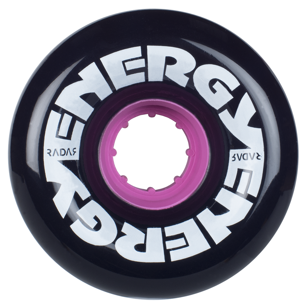 Radar Energy 65mm wheel in black.