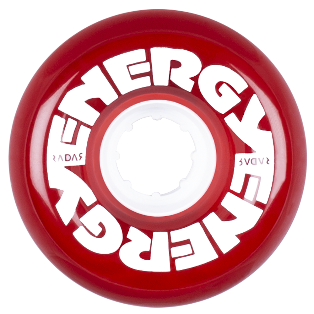 Radar Energy 65mm wheel in clear red.