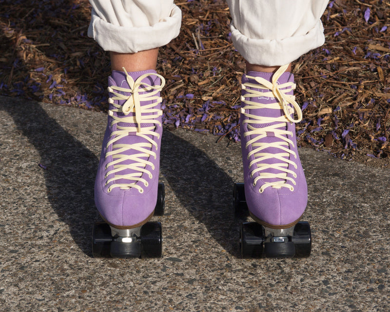 Chuffed Skates Wanderer roller skates in Jacaranda Purple.