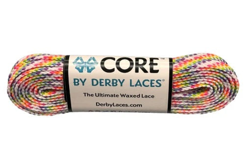Derby Laces in Rainbow White.