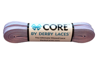 Derby Laces Core in Pink Periwinkle Stripe.