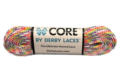 Derby Laces Core in Rainbow White.
