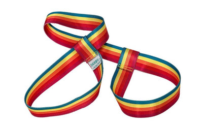 Derby Laces Skate Leashes in Rainforest Stripe.
