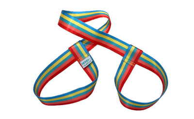 Derby Laces Skate Leashes in Tropical Sunset Stripe.