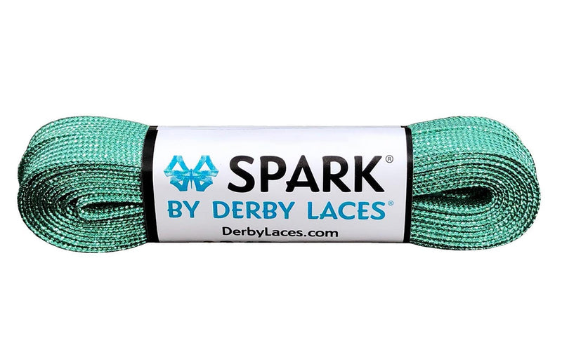 Derby Laces Spark roller skate laces in Aquamarine.