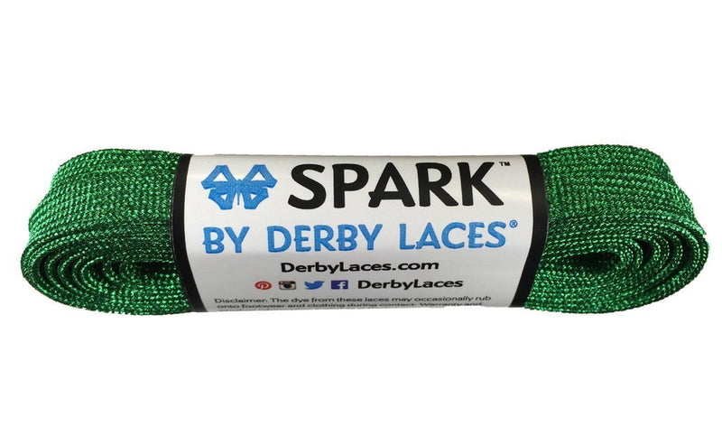 Derby Laces Spark roller skate laces in Green.