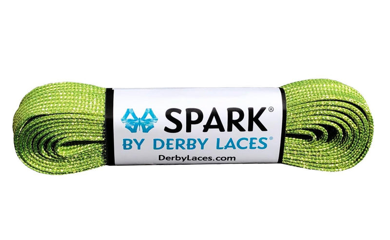 Derby Laces Spark roller skate laces in Lime Green.